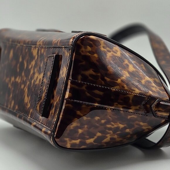 Women's Animal Print Patent Leather Mini Antigona Lock Bag - Picture 6 of 15